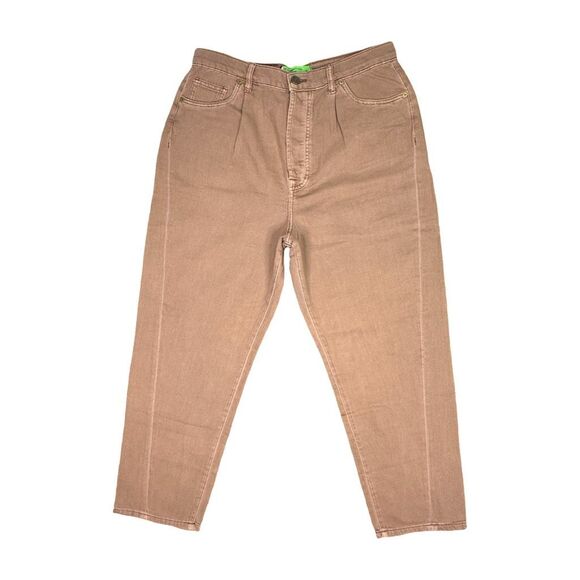 SR vs Sandrine Rose x Free People Wide Leg Cotton Linen Buckle Pants - Size 31 - Picture 1 of 7